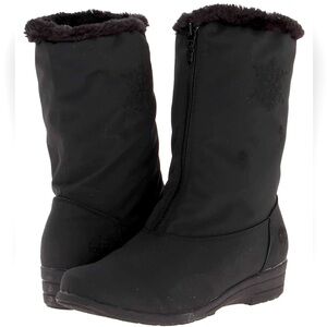 totes Black Faux Fur Winter Boots